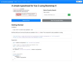 Vue Bootstrap Typeahead screenshot