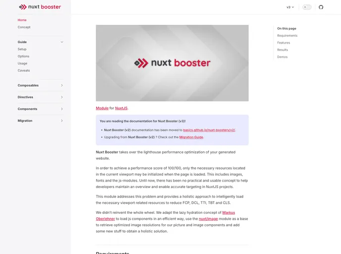 Nuxt Booster screenshot