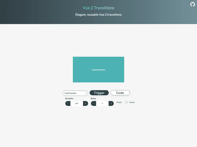 Vue2 Transitions screenshot