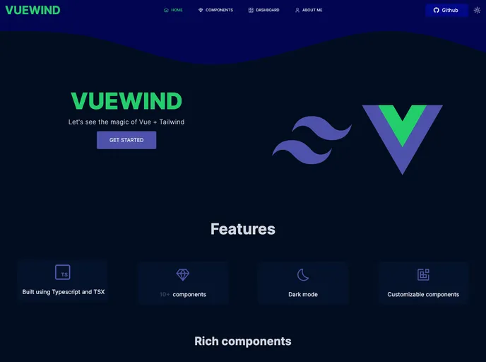 Vue3 Tailwind2 screenshot