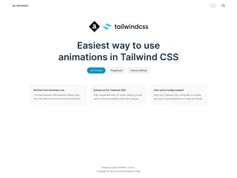 Animated Tailwindcss screenshot