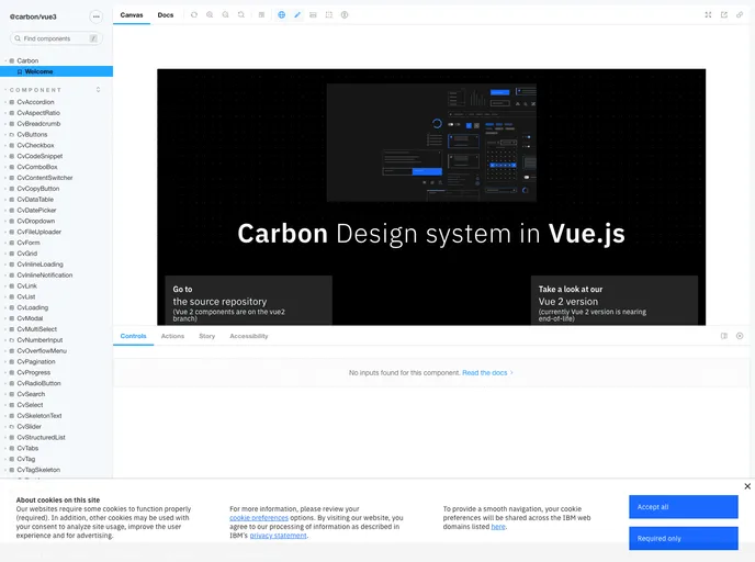 Carbon Components Vue screenshot