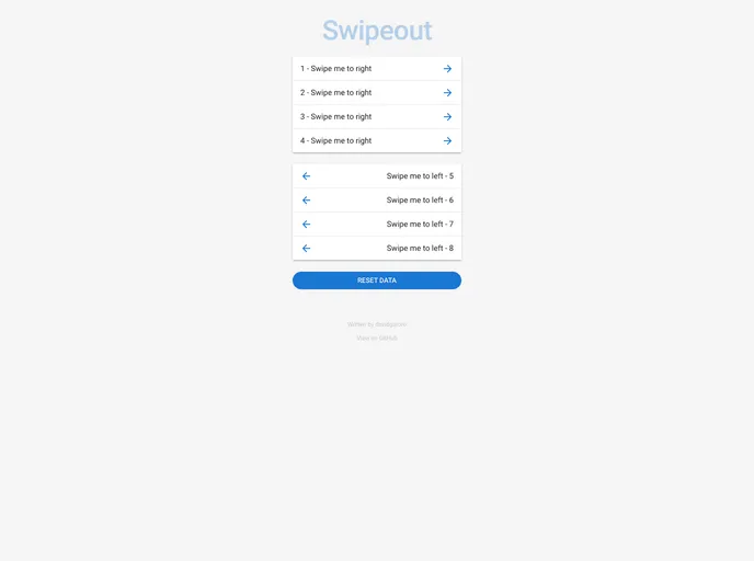 Vuetify Swipeout screenshot