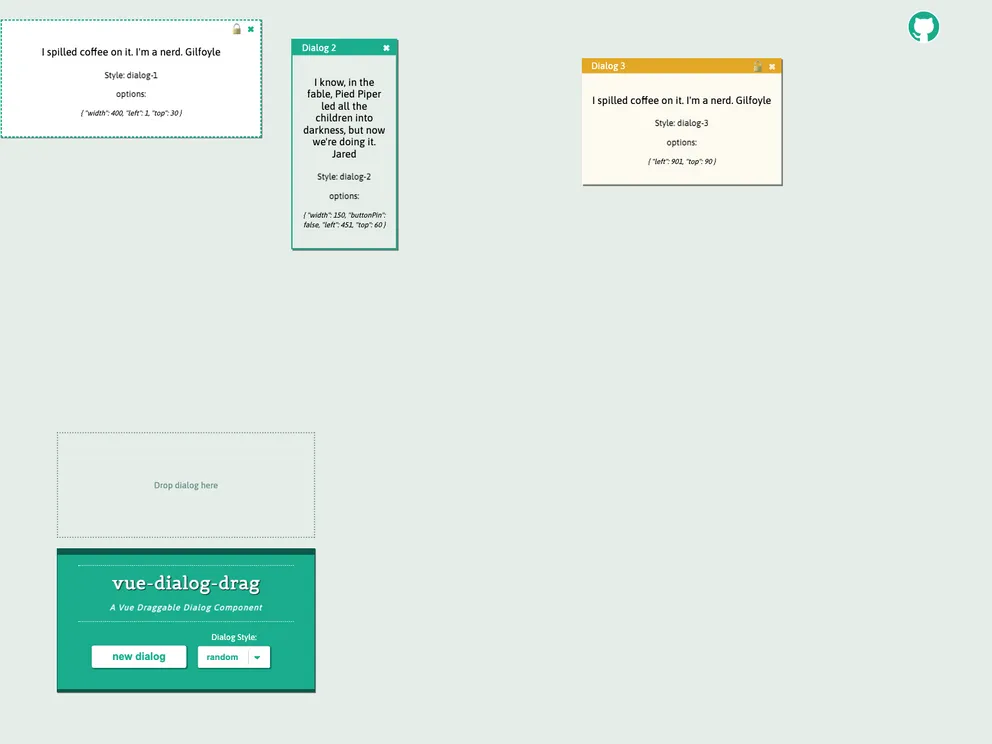 Vue Dialog Drag screenshot