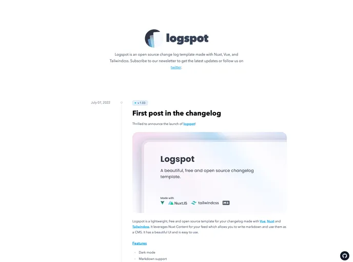 Logspot screenshot