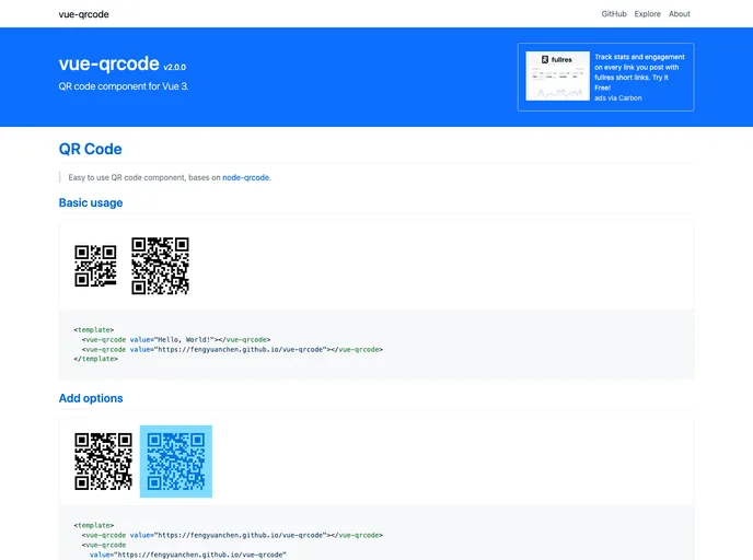 Vue Qrcode screenshot