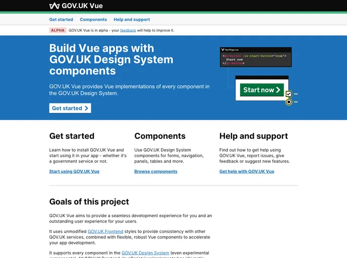 Govuk Vue screenshot