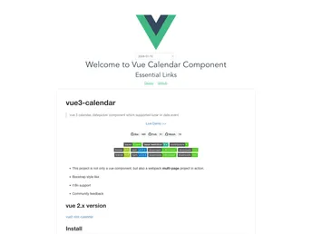 Vue3 Calendar screenshot