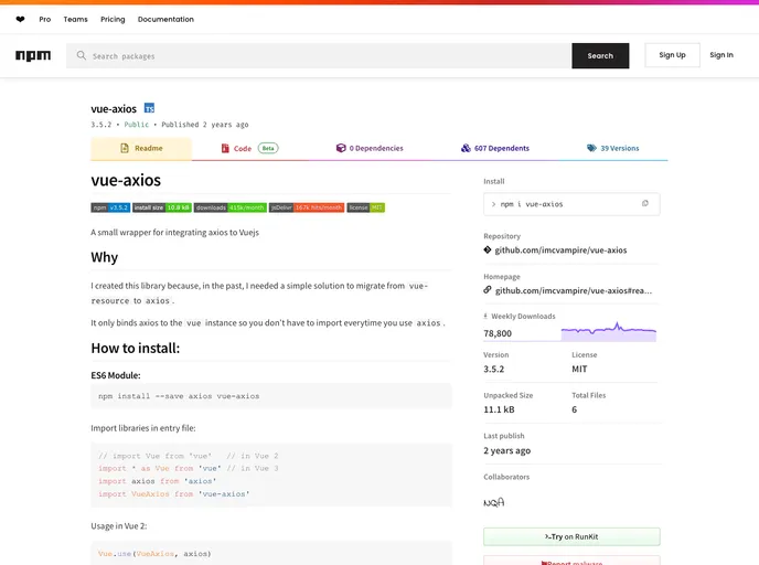 Vue Axios screenshot