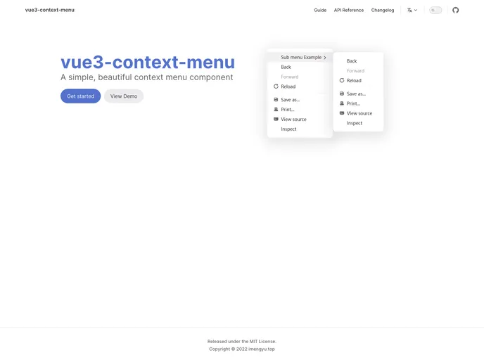 Vue3 Context Menu screenshot