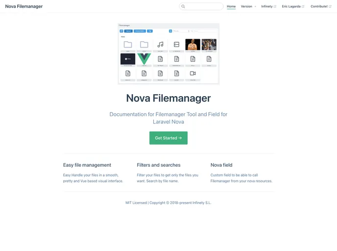 Nova Filemanager screenshot