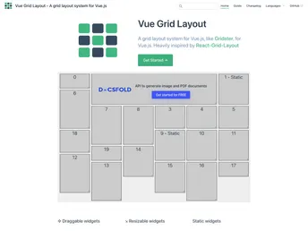 Vue Grid Layout screenshot