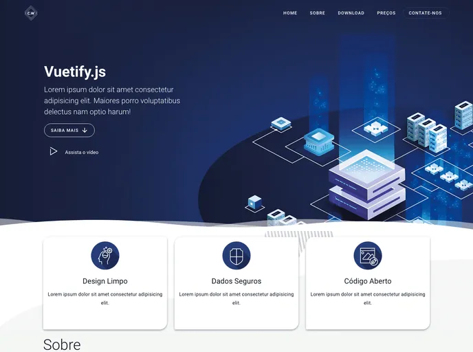 Vuetify Landing Page screenshot