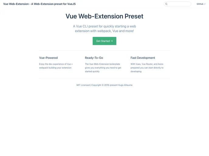 Vue Web Extension screenshot