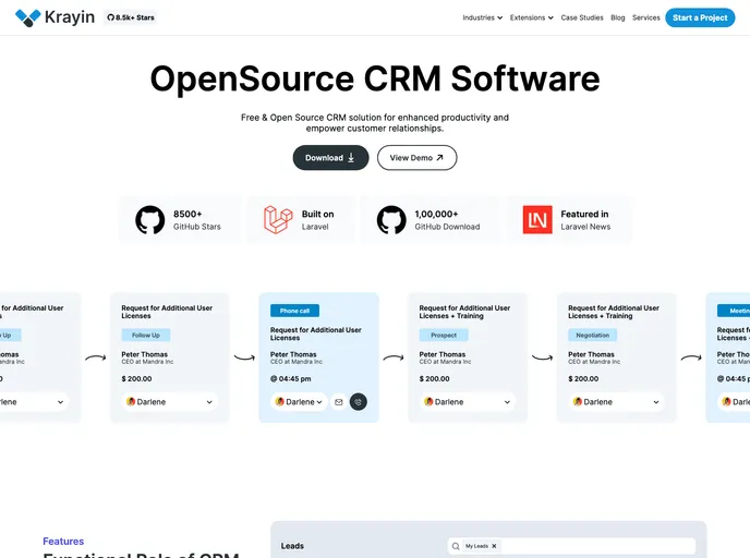 Laravel Crm screenshot