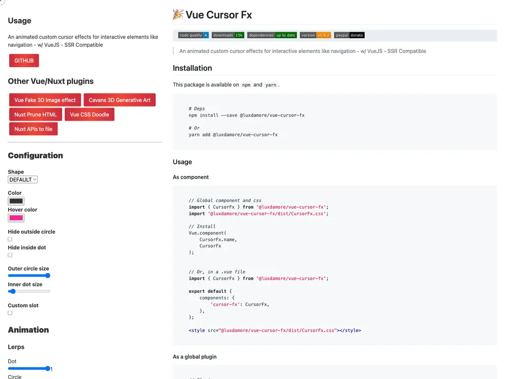 Vue Cursor Fx screenshot