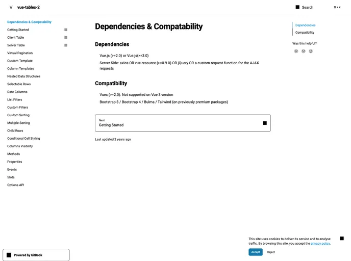 Vue Tables 2 screenshot