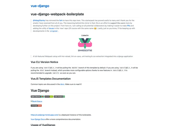 Vue Django screenshot