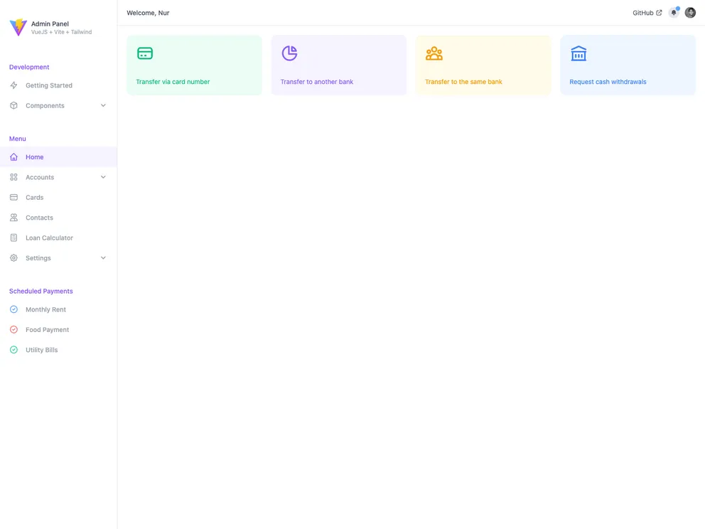 Admin Panel screenshot