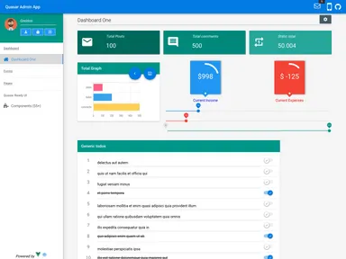 Vue Quasar Admin Example screenshot