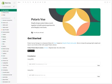 Polaris Vue screenshot