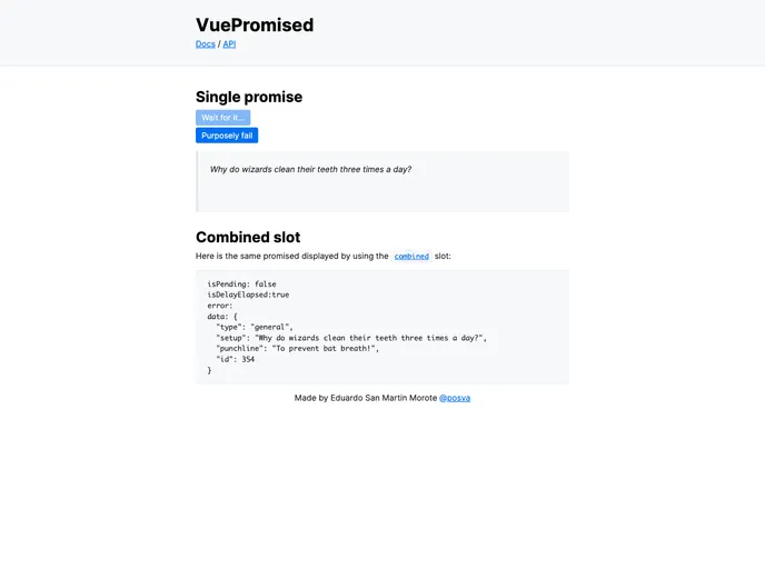 Vue Promised screenshot