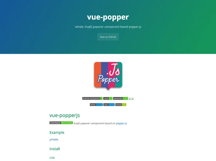 Vue Popper screenshot