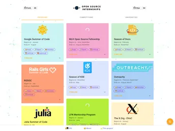 Open Source Internships screenshot