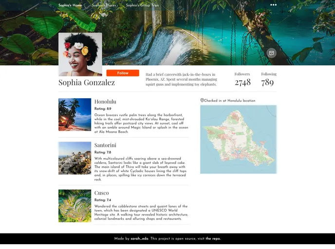 Page Transitions Travelapp screenshot