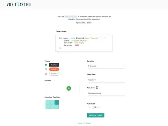 Vue Toasted screenshot