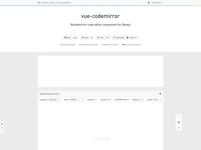 Vue Codemirror screenshot