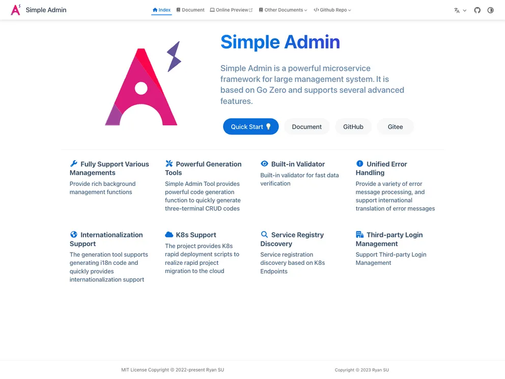 Simple Admin Backend Ui screenshot