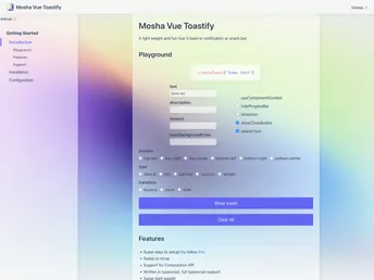 Mosha Vue Toastify screenshot