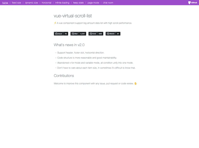 Vue Virtual Scroll List screenshot