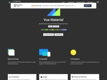 Vue Material screenshot