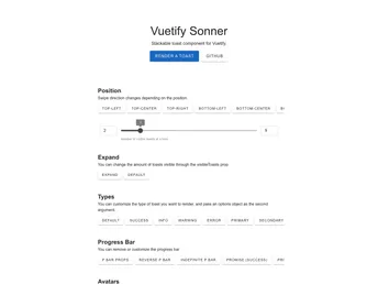 Vuetify Sonner screenshot